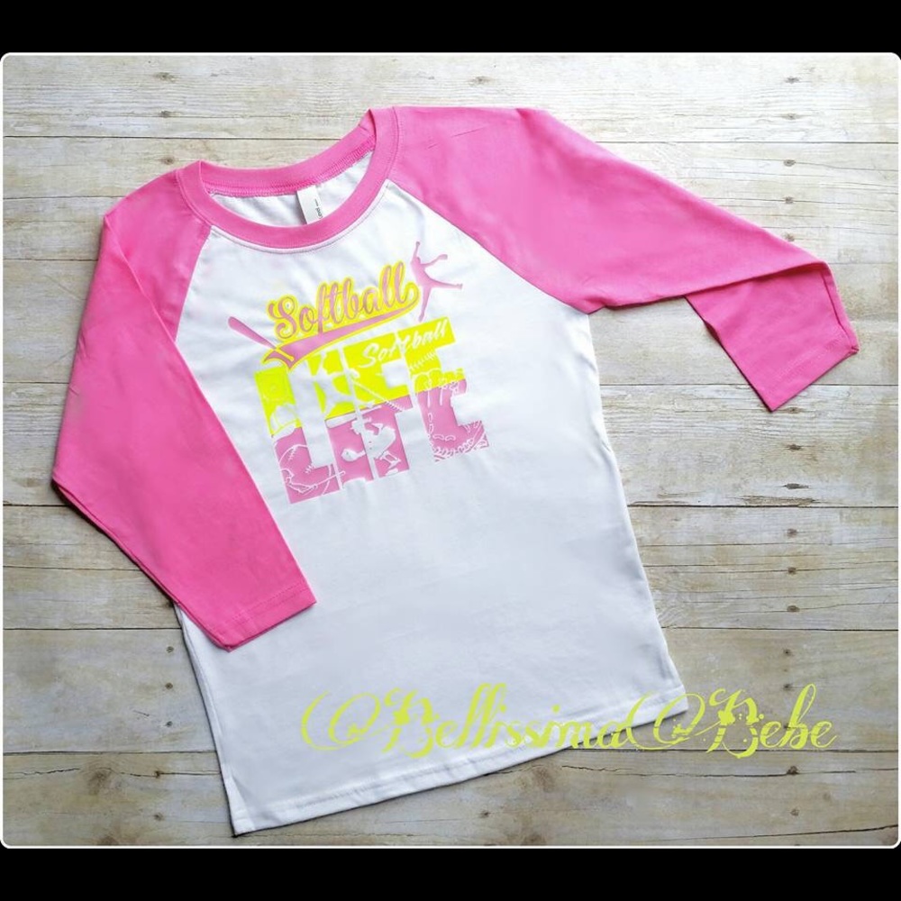 Softball Life youth MD NEW handmade raglan